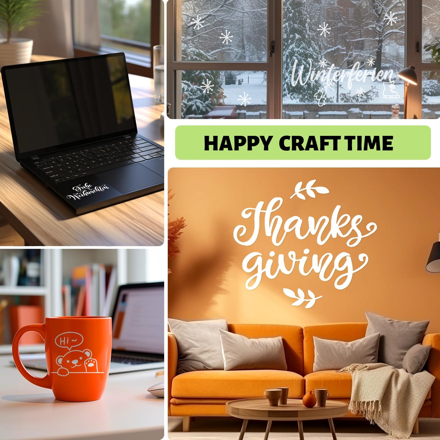 Glossy White Vinyl Permanent Compatible with Cricut Silhouette, 12''x15 FT White Sticker Vinyl Roll Indoor Outdoor Impervious Adhesive Vinyl for Cup Mug Decal DIY Craft Decor